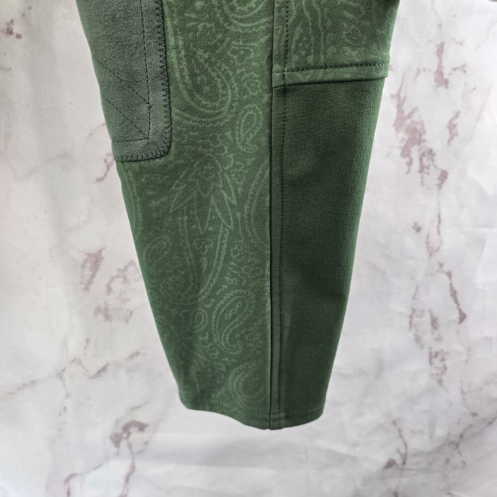 ARIAT Breeches Womens 34 L Green Riding Pant Seat Equestrian Paisley Pro Series - Picture 4 of 11